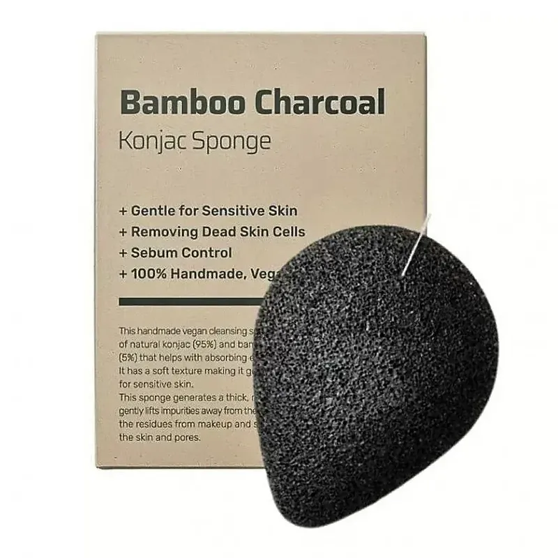 Purito Bamboo Charcoal Konjac Sponge 1 шт
