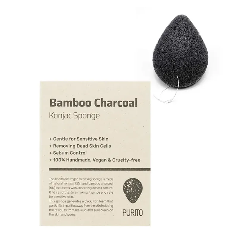 Purito Bamboo Charcoal Konjac Sponge 1 шт